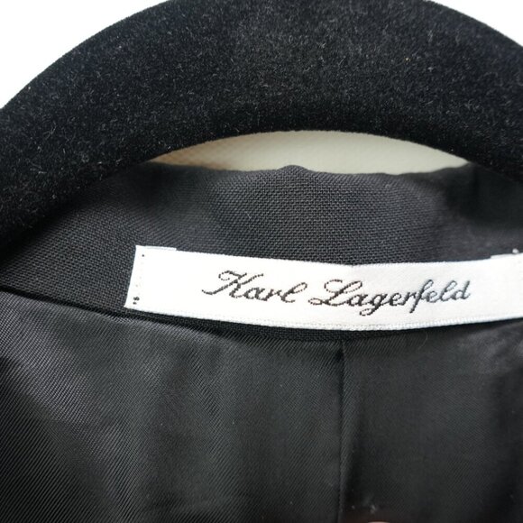Karl Lagerfeld Vintage Men's Wool Black Tuxedo Blazer Jacket 43L Double Breasted - Picture 3 of 8